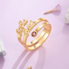 Friendship Birthday, Double Name, Mom Best Friend, Name Ring, Name Rings, Personalized Gifts For Mom, Gold Work, Ring Crafts, Personalized Rings