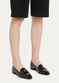 Prada Patent Logo Flat Dress Loafers - Bergdorf Goodman Patent Loafers, Dress Loafers, Bergdorf Goodman, Top Designers, Givenchy, Prada, Tops Designs, Loafers, Luxury Fashion