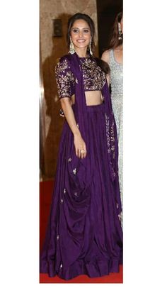 Crop Top With Skirt Indian, Prathyusha Garimella, Crop Top With Skirt, Designer Lehnga Choli, Skirt Indian, Nushrat Bharucha, Top With Skirt, Happy Dresses