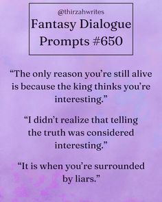 a purple background with the words fantasy dialogue propps 650 written in black