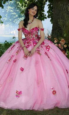 Mori Lee 60197 - 3D Floral Embellished Crystal Beaded Ballgown Ethereal Ball Gown, Corset Ball Gowns, Vestido Charro, Embellished Corset, Crazy Dresses, Quinceñera Dresses, Sheer Corset, Big Dresses, Floral Corset