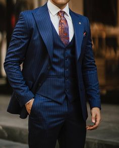 Suit Vest Outfits, Groom Suit Navy, Blazer Waistcoat, Blue Three Piece Suit, Vest Outfits Men