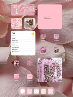 the pink flowers are all over the place with different things on it's screen