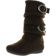 Lucky Top Girls Bank-21K Slouch Double Buckle Suede Boots With Zipper Size: 9 Toddler.  Color: Brown.  Gender: female.  Age Group: kids. Cute Ankle Boots, Slouch Boots, Animal Print Shoes, Top Girls, Toddler Sneakers, Girls Shoes Kids, Slouched Boots, Brown Sneakers, Cute Sandals