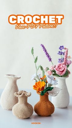 PDF Pattern - Crochet Vase: Modern Boho Decor Crochet Hanging Plant Pattern, Crochet Flower Vase, Printable Crochet Patterns, Graphic Crochet, Crochet Vase, Crochet Plants, Handy Craft, Home Crochet, Home Decor Crochet