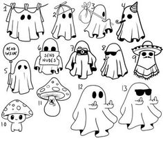 halloween coloring pages for kids with ghost characters and numbers to print out on the page