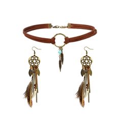 PRICES MAY VARY. Natural feather jewelry set： One order you will get a jewelry set, include dreamcatcher feather earrings, metal feather choker. Bohemian jewelry set for you,sexy, charming, full of wild natural beauty. Suitable occasions: the native American jewelry set are in native American and western jewelry style, gorgeous for native American costume decor, hippie clothes or cowgirl outfits as jewelry accessories collocation. Delicate gift choice: these fashion native american jewelry are v Adjustable Dangle Feather Jewelry, Western Style Jewelry, Adjustable Feather Festival Jewelry, Adjustable Feather Jewelry For Festivals, Bohemian Brown Feather Jewelry, Festival Feather Dangle Jewelry, Bohemian Choker Necklace, American Costume, Handmade Dream Catcher