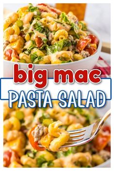 big mac pasta, big mac recipe, ground beef pasta salad, ground beef recipe, pasta salad, pasta salad recipe, summer side dish, summer side dish recipe Big Mac Macaroni Salad, Big Mac Pasta Salad Recipe, Mac And Cheese Pasta Salad, Big Mac Pasta Salad, Mac Pasta Salad, Big Mac Pasta, Favorite Pasta Salad, Pasta Ground Beef, Mac Salad Recipe