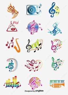 colorful music notes and musical symbols