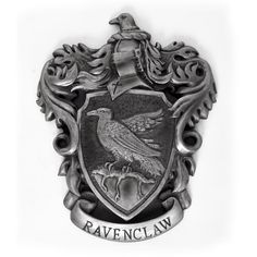 the ravenclaw crest is shown in black and white