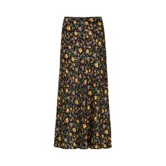 Cut from satin, to create a feminine silhouette, the Poppy midi skirt is a stunning addition to your wardrobe. Boasting our stunning multi Floral print, it fuses spring floral hues against a classic black drop, epitomising the charm of the British countryside. A pull-on midi skirt with elasticated waist band; comfort sits alongside chic to make this the perfect all-rounder.  Cool machine wash only. Wash inside out and with similar colours 100% Satin Viscose Sourced in India  Cool machine wash on Silk Floral Print Flowy Maxi Skirt, Black Silk Maxi Skirt For Spring, Floral Print Relaxed Midi Skirt, Multicolor Floral Print Midi Skirt, Multicolor Floral Midi Skirt, Long Floral Print Skirt For Brunch, Spring Silk Midi Skirt, Silk Floral Print Midi Skirt, Spring Silk Skirt With Floral Print