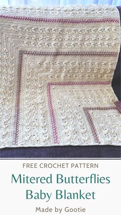 a crocheted baby blanket is shown with the text, free crochet pattern