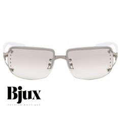 Bjux - Gafas de sol blancas clásicas con un sofisticado diseño patchwork para llevar a diario de forma informal Rimless Clear Shield Sunglasses For Summer, Clear Rimless Shield Sunglasses For Summer, White Rimless Shield Sunglasses For Summer, Elegant Shield Sunglasses With Uva Protection For Summer, Elegant Summer Shield Sunglasses With Uva Protection, White Rimless Glass Sunglasses, Elegant Polarized Shield Sunglasses For Spring, Elegant Shield Sunglasses With Polarized Lenses For Spring, White Rimless Sunglasses For Summer