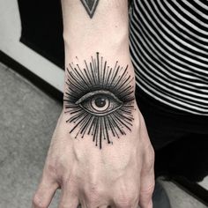 a hand with an eye tattoo on it