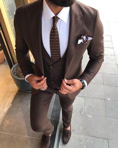 Brown Suit Wedding, Brown Suits For Men, Formal Wedding Suit, Suits Men Slim, Suit Brown, Suit Groom, Suit Man, Brown Suit, Dinner Suit