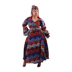 Style A African Print Skirt, African Head Wraps, Printed Wrap Dresses, Dress Forms, Flounce Sleeve, Ankle Length, African Clothing, African Print, Dress Making