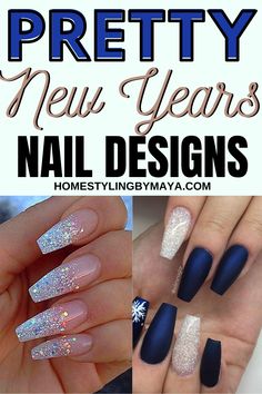 January Nails Acrylic Coffin, Ney Year Nails, Nail Art Designs On Short Nails, Cute New Years Nails Acrylic, New Year Nail Designs Glitter Bling, New Years Eve Nails Ideas Square, New Years Eve Nails Ideas 2023, New Year’s Eve Nails Design 2023, New Year Nails Design 2024 Coffin