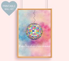 a colorful poster hanging on the wall with a quote that reads, make the whole place warmer