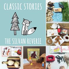 several different pictures with the words classic stories written on them, including an image of a fox