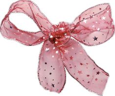 a pink bow with stars on it