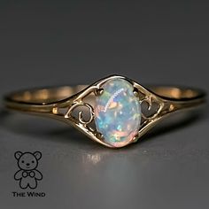 Vintage Inspired Oval Australian Solid Opal Ring-1 Opal Engagement Ring Simple, Opal Ring Silver Band, Opal Engagement Ring And Wedding Band, Australian Opal Ring Engagement, Opal Wedding Ring Vintage, Simple Opal Wedding Rings, Unique Wedding Rings Opal, Opal Ring Aesthetic, Opal And Gold Ring