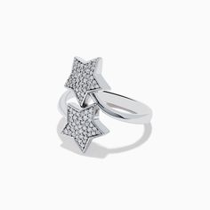 Novelty 925 Sterling Silver and Diamond Star Ring Diamond Star, Star Ring, Sterling Ring, Round Diamonds, Sterling Silver Rings, 925 Sterling Silver, Sterling Silver, Stars, Ring