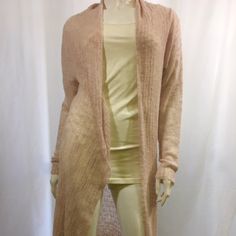 Lightweight And Stylish Knit Cardigan From Saga. This Cardigan Is Great For Spring Or Fall. It Is Very Versatile And Can Be Worn Long Or Short, As Depicted. Tank Top Not Included. Brand New With Tags Attached. Size 2 Is Equivalent To A Large Bundle To Save! We Accept Most Offers! Fitted Open Front Sweater For Daywear, Beige Long Cardigan For Layering, Long Beige Cardigan For Layering, Beige Fitted Long Sweater, Beige Long Fitted Sweater, Long Beige Fitted Sweater, Fitted Long Beige Sweater, Open Front Sweater For Layering, One Size Open Front Sweater For Layering