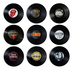 the rolling stones album covers are shown in different sizes and colors, including one black