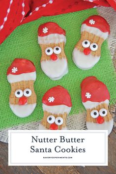 nutter butter santa cookies with googly eyes