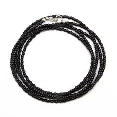 Black Seed Bead Necklace-Shiny Opaque-Single Strand – Kathy Bankston #black #blackandwhite #seedbeadnecklace #seedbeadjewelry Necklaces Simple, Homemade Necklaces, Thick Necklace, Gold Circle Necklace, Beaded Jewelry Necklaces, Diy Jewelry Necklace, Layering Necklaces, Black Neck, Beaded Necklace Diy