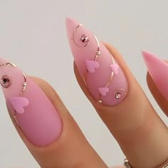 Raised Nail Designs, Pink Stiletto Nails Designs, Sculpted Nails, Vibrant Nails, Pretty Nail Art Designs, Classic Nails, Almond Acrylic Nails, Kawaii Nails, February 1