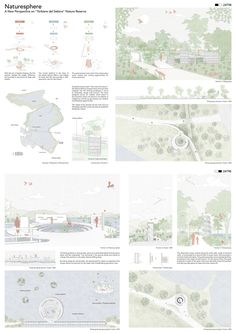 several diagrams showing the various stages of an urban park