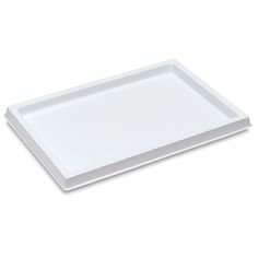 an empty white tray on a white background