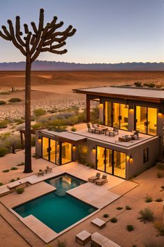 A modern adobe house in the Mojave Desert with a rooftop terrace, courtyard pool, and stunning views. #DesertOasis #AdobeHouse #Stargazing Joshua Trees, Salt Flat, Courtyard Pool, Australia House, Adobe House, Tranquil Retreat, Arizona Desert, Curved Walls