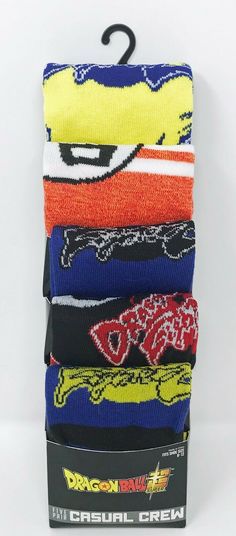 Bioworld Dragon Ball Z Super Five Pairs Casual Crew Socks Fits Shoe Size Men's 8-12 New in Original Packaging Thanks Vegeta Anime, Goku Vegeta, Goku And Vegeta, Mens Crew Socks, Dragon Ball Z, Crew Socks, Embroidered Friendship Bracelet, Dragon Ball, Coin Purse