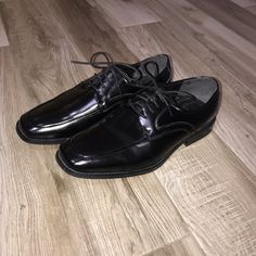 These Black Leather Stacy Adams Dress Shoes Are Basically Brand New. They Were Worn Like Two Times. They Are A Men’s Size 10.5w. Shoe Bin 2 Fitted Plain Toe Dress Shoes For Party, Classic Synthetic Dress Shoes For Formal Occasions, Fitted Synthetic Dress Shoes For Party, Black Formal Dress Shoes For Spring, Fitted Synthetic Dress Shoes For Office, Elegant Formal Synthetic Dress Shoes, Elegant Synthetic Semi-formal Dress Shoes, Spring Formal Fitted Dress Shoes, Elegant Semi-formal Synthetic Dress Shoes