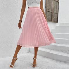 Pink Pleated Midi Skirt Introducing our Pink Pleated Midi Skirt, the epitome of timeless elegance. Crafted from delicate chiffon, this skirt exudes grace and sophistication, making it a must-have addition to your wardrobe. Designed with a regular fit... Chiffon Pleated Skirt, Pink Pleated Midi Skirt, Pleated Chiffon Skirt, Pink Pleated Skirt, Lightweight Skirt, Body Skirt, Half Body, Autumn 2024