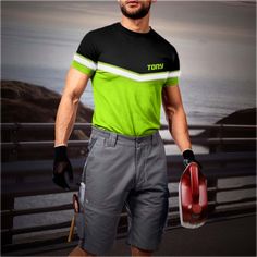 Looking for a hi vis shirt that is both stylish and reflective? Look no further than our custom name and logo safety workwear! Our shirts are made of 100% polyester mesh and are perfect for any profession where you need to be visible. Plus, we can personalize your shirt with any name or logo you choose. Hi Vis Shirt Uniform Reflective Black Green Custom Name And Logo Safety Workwear For Company, Group, Team Description A well-designed safety uniform can play an important role in protecting worke Office Team, Safety Workwear, Work Jackets, Black Green, Custom Name, Polyester Spandex, Wellness Design, Work Wear, Types Of Sleeves