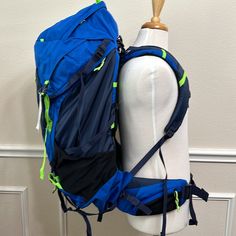 Jansport Klamath 75 Backpack Blue * Gridfit Adjustable Harness System: Adjustable Width Of Shoulder Straps Or Torso Length * Pe Frame Sheet W/ Single Aluminum Stay * Fully Padded Back Panel W/ Ribbed & Perforated Eva For Comfort & Breathability * Adjustable Padded Hipbelt, W/ Zippered Pocket * Side Pocket * Side Entry Pocket To Main Compartment * Zippered Sleeping Bag Compartment - From Bottom Of The Bag * Hydration Sleeve W/ Exit Port & Tube Management * Front Storage Pocket * Side Gear Or Wate Blue Nylon Bags For Outdoor Activities, Blue Backpack For Outdoor Activities, Sporty Blue Backpack For Sports, Blue Sporty Backpack For Sports, Sporty Blue Backpack For Outdoor, Blue Backpack For Outdoor, Blue Sporty Backpack For Outdoor, Sporty Blue Nylon Backpack, Functional Blue Waterproof Backpack