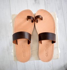 Flip flop men Greek Leather sandals, slipers Men, Thongs brown Color, leather sole - insole ALL ORDERS ARE SHIPPED VIA TNT/FEDEX EXPRESS WORLDWIDE (Please include a phone number at checkout, as it's required by the carrier). The shop Welcome to our shop where you can find comfortable, stylish, handmade, Greek-style sandals and gladiator sandals, in a variety of colors, which will complement any outfit. *The materials All our sandals are exclusively made of leather (outer sole, top sole, straps), Brown Toe Loop Sandals With Leather Footbed, Beach Brown Toe Ring Sandals With Leather Sole, Brown Leather Sole Toe Ring Sandals For Beach, Brown Leather Toe Ring Sandals With Round Toe, Brown Toe Ring Sandals With Rubber Sole For Summer, Brown Summer Toe Ring Sandals With Rubber Sole, Brown Leather Footbed Toe Ring Sandals, Brown Toe Ring Sandals With Leather Footbed, Brown Toe Ring Sandals With Leather Sole