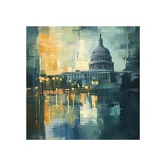 a painting of the u s capitol building in washington d c