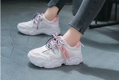 Pink Platforms, Shoes Design, Sport Shoes Women, Platform Stilettos, High Shoes, Bow Sneakers, High Heels Stilettos, Platform Sneakers, White Shoes