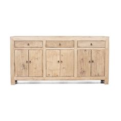 the sideboard is made out of wood and has four doors, two drawers and one door