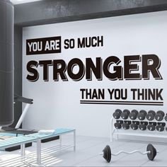 there is a gym wall decal that says you are so much bigger than you think