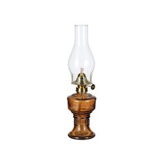 an old fashioned oil lamp with a glass shade on it's top and base