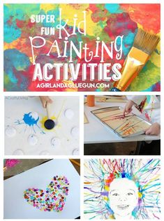 art activities for kids to do with their hands and feet, including painting on paper