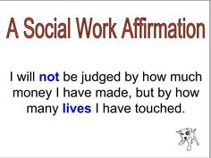 a social work affirmation is written in red and black on a white background