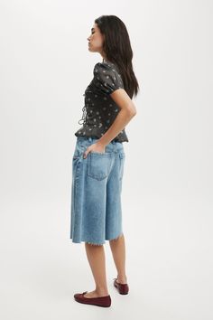 Lyocell Wide Denim ShortCotton On Women - Lyocell Wide Denim Jort - Coast BlueCotton On | Women | Clothing | Shorts | Denim ShortsCotton On | Women | Clothing | Shorts | Denim ShortsCotton On | Women | Clothing | Shorts | Denim Shorts Midi Denim, All Jeans, Long Sleeve And Shorts, Blouse Jeans, Denim Skirts, Shorts Denim, Festival Looks, Short Jeans, Shirt Skirt