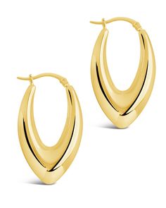 Versatile and chic, these drop hoops are ideal for any occasion! These glam earrings will look great with a nighttime updo or a daytime look. Available in gold and silver tones -- choose your favorite or pick them both! Materials: 14K gold or rhodium plated stainless steel Features: 1.5" hoop, 0.35" wide, Lead & Nickel free, friction latch Modern Gold Hoop Earrings For Evening, Chic Gold Teardrop Hoop Earrings, Trendy Yellow Gold Hoop Earrings For Parties, Elegant Shiny Finish Hoop Earrings, Trendy Yellow Gold Teardrop Hoop Earrings, Trendy Teardrop Yellow Gold Hoop Earrings, Evening Hoop Earrings, Gold Small Hoop Earrings For Evening, Chic Teardrop Hoop Earrings With Ear Wire