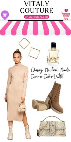 Discover the perfect classy neutral nude dinner date outfit on The Catalog by Celine! Elevate your style with chic neutrals for your next evening rendezvous. Find out where to shop this sophisticated ensemble and make a statement effortlessly. Explore fashion tips, outfit ideas, and style inspiration for your next elegant affair. From timeless pieces to trendy accessories, this blog post has everything you need to create an unforgettable look. Elevate your date night outfit with this classy look. Date night outfits 2024 | neutral nude outfits | neutral outfits | dinner date outfits